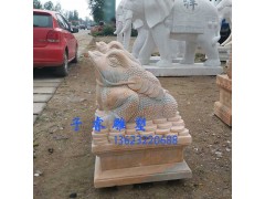 曲陽石雕定做晚霞紅石材招財金蟬雕