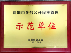 研祥科技榮獲深圳企務(wù)公開民主管理示范單位光榮稱號