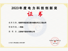 正泰電氣斬獲新榮譽：電力科技創(chuàng)新一等獎